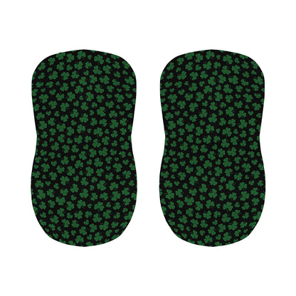 Black And Green Shamrock Pattern Print Bar Stool Covers