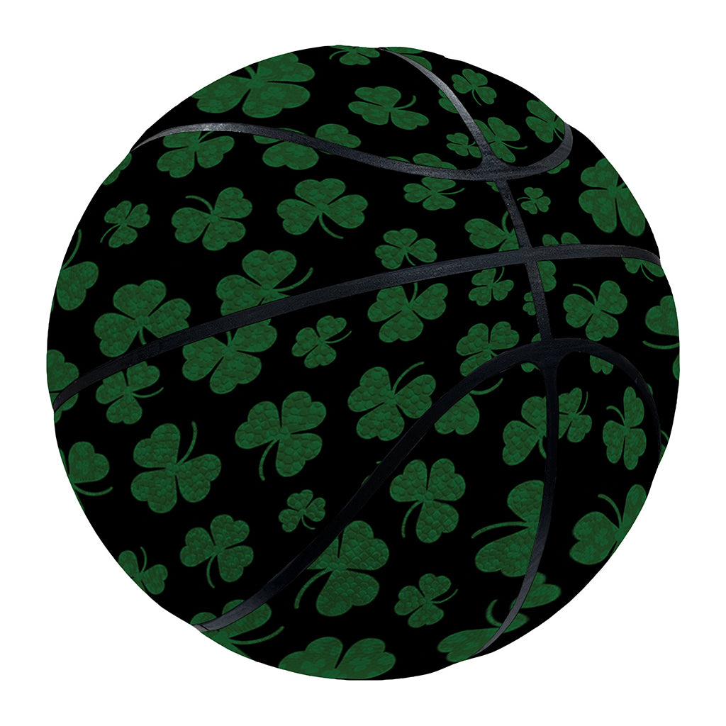Black And Green Shamrock Pattern Print Basketball