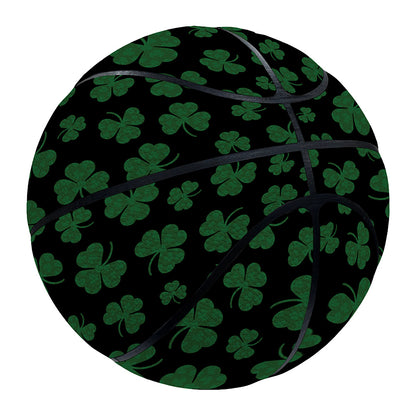 Black And Green Shamrock Pattern Print Basketball