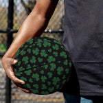 Black And Green Shamrock Pattern Print Basketball
