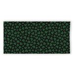 Black And Green Shamrock Pattern Print Beach Towel