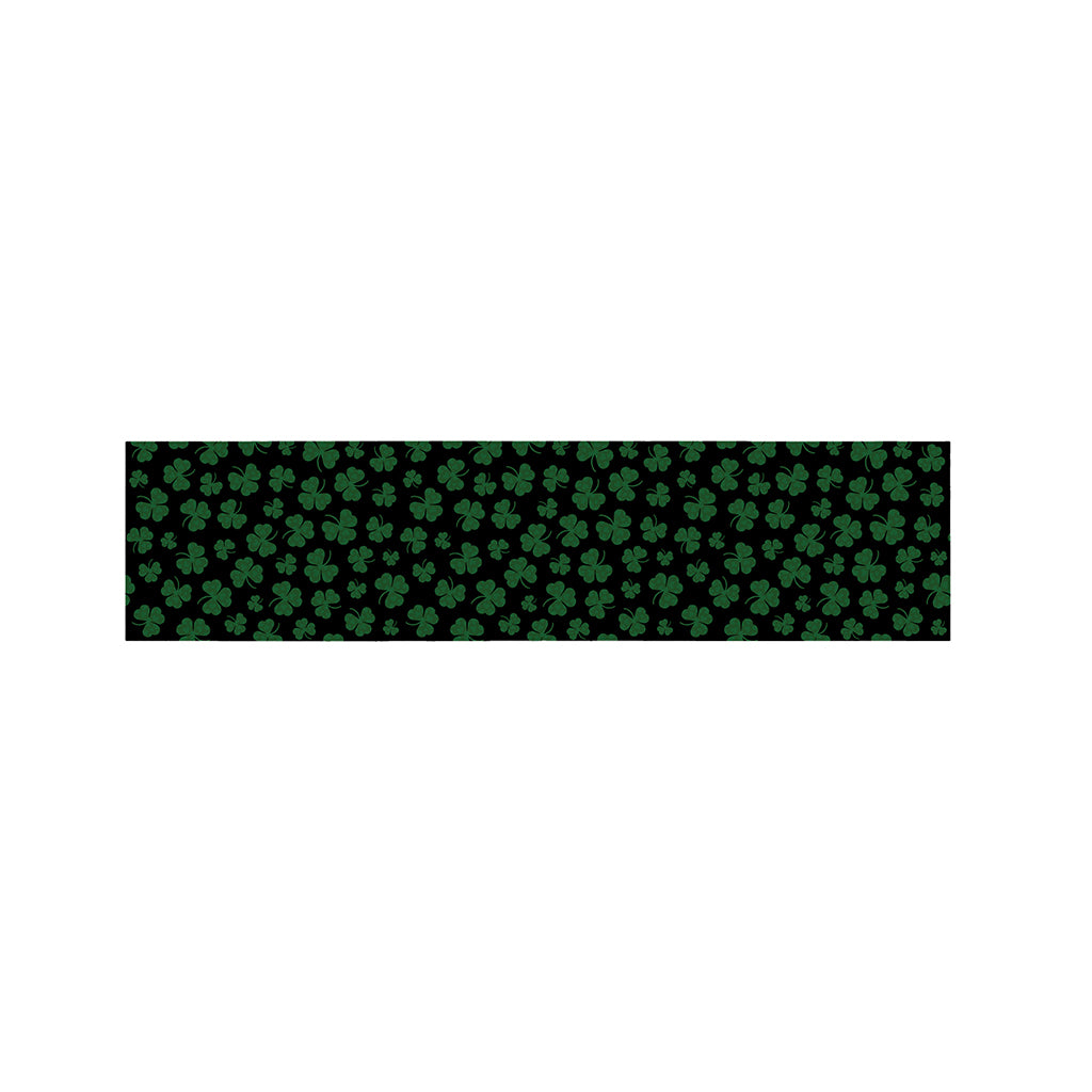 Black And Green Shamrock Pattern Print Bed Runner