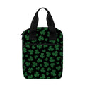 Black And Green Shamrock Pattern Print Bible Tote Bag