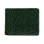 Black And Green Shamrock Pattern Print Bifold Wallet
