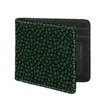 Black And Green Shamrock Pattern Print Bifold Wallet