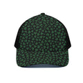 Black And Green Shamrock Pattern Print Black Mesh Trucker Hat