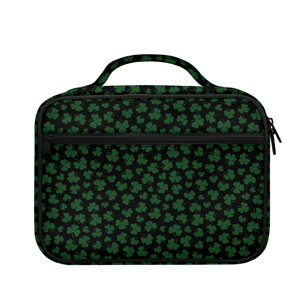 Black And Green Shamrock Pattern Print Briefcase Bible Bag
