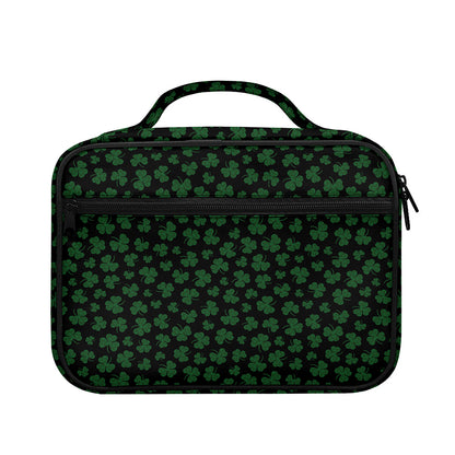 Black And Green Shamrock Pattern Print Briefcase Bible Bag