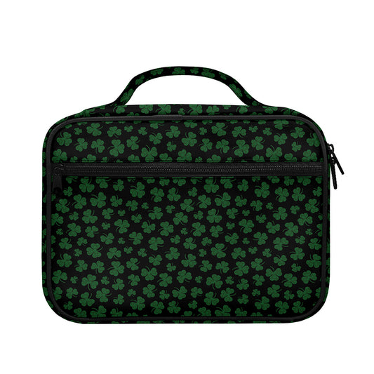 Black And Green Shamrock Pattern Print Briefcase Bible Bag
