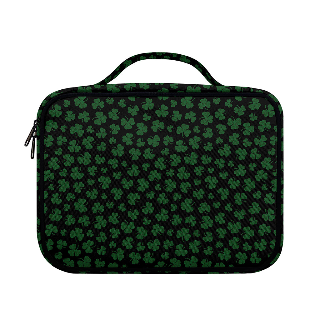 Black And Green Shamrock Pattern Print Briefcase Bible Bag