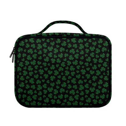 Black And Green Shamrock Pattern Print Briefcase Bible Bag