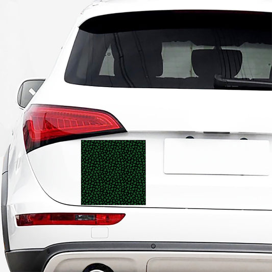 Black And Green Shamrock Pattern Print Car Sticker