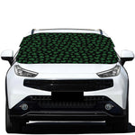Black And Green Shamrock Pattern Print Car Windshield Snow Cover