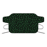 Black And Green Shamrock Pattern Print Car Windshield Snow Cover