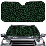 Black And Green Shamrock Pattern Print Car Windshield Sun Shade
