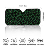 Black And Green Shamrock Pattern Print Car Windshield Sun Shade