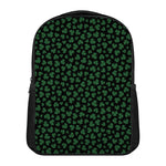 Black And Green Shamrock Pattern Print Casual Backpack