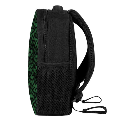 Black And Green Shamrock Pattern Print Casual Backpack
