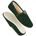 Black And Green Shamrock Pattern Print Casual Shoes