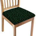 Black And Green Shamrock Pattern Print Chair Cushion Cover