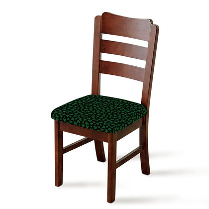 Black And Green Shamrock Pattern Print Chair Cushion Cover