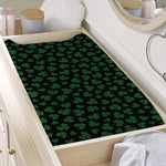 Black And Green Shamrock Pattern Print Changing Pad Cover