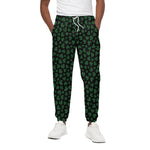Black And Green Shamrock Pattern Print Cotton Pants