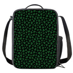 Black And Green Shamrock Pattern Print Crossbody Lunch Bag