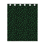 Black And Green Shamrock Pattern Print Curtain