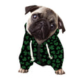Black And Green Shamrock Pattern Print Dog Zip Up Hoodie