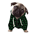 Black And Green Shamrock Pattern Print Dog Zip Up Hoodie