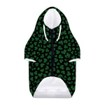 Black And Green Shamrock Pattern Print Dog Zip Up Hoodie
