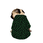 Black And Green Shamrock Pattern Print Dog Zip Up Jacket