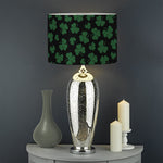 Black And Green Shamrock Pattern Print Drum Lamp Shade