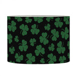 Black And Green Shamrock Pattern Print Drum Lamp Shade
