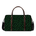 Black And Green Shamrock Pattern Print Duffel Bag