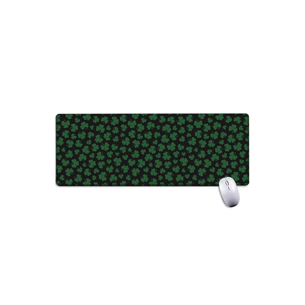 Black And Green Shamrock Pattern Print Extended Mouse Pad