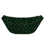 Black And Green Shamrock Pattern Print Fanny Pack