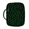Black And Green Shamrock Pattern Print Front Pocket Bible Bag