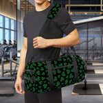 Black And Green Shamrock Pattern Print Gym Bag