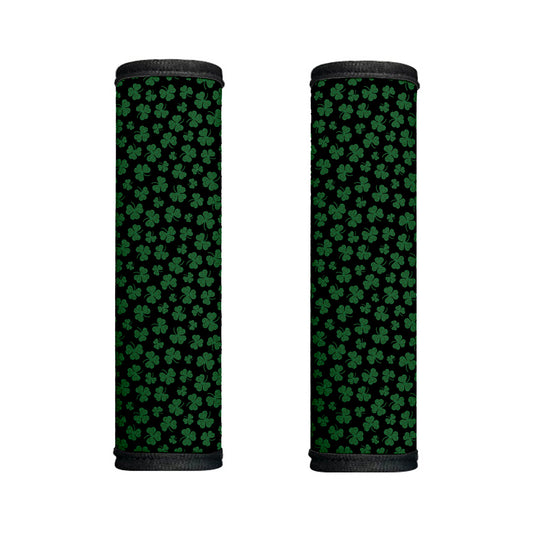 Black And Green Shamrock Pattern Print Handle Covers