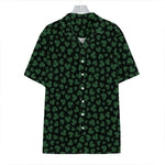 Black And Green Shamrock Pattern Print Hawaiian Shirt