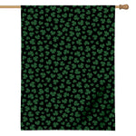 Black And Green Shamrock Pattern Print House Flag