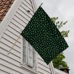 Black And Green Shamrock Pattern Print House Flag