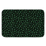 Black And Green Shamrock Pattern Print Indoor Door Mat