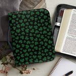 Black And Green Shamrock Pattern Print Leather Bible Cover