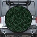 Black And Green Shamrock Pattern Print Leather Spare Tire Cover