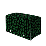 Black And Green Shamrock Pattern Print Leather Tissue Box Cover