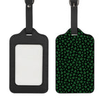 Black And Green Shamrock Pattern Print Luggage Tag