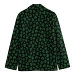 Black And Green Shamrock Pattern Print Men's Blazer